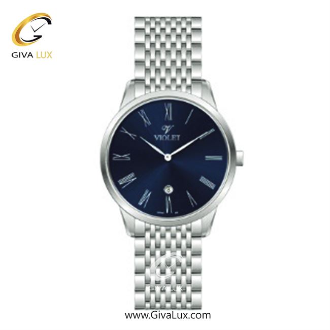 ساعت مچی اورجینال مردانه ویولت VIOLET نقره ای | نقره ای| سرمه ای| کد رفرنس 0554